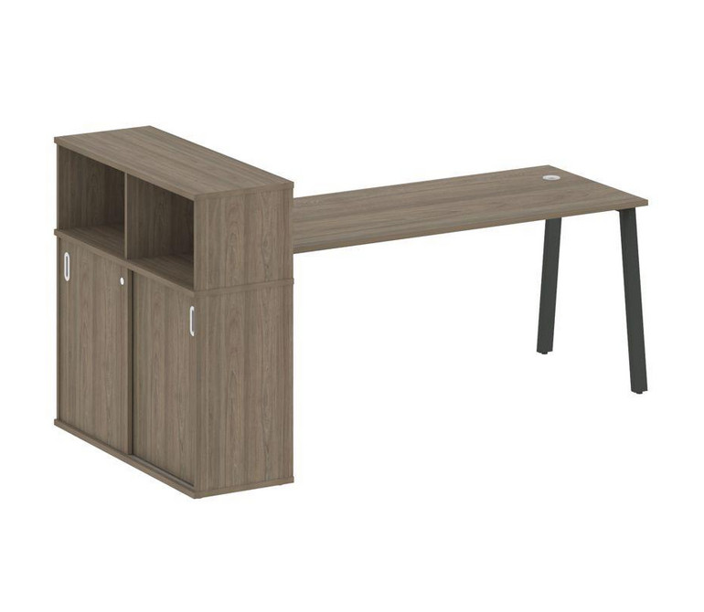 Metal System Стол письменный с шкафом-купе на А-образном м/к БА.РС-СШК-3.5 Т Вяз Благородный/Металл