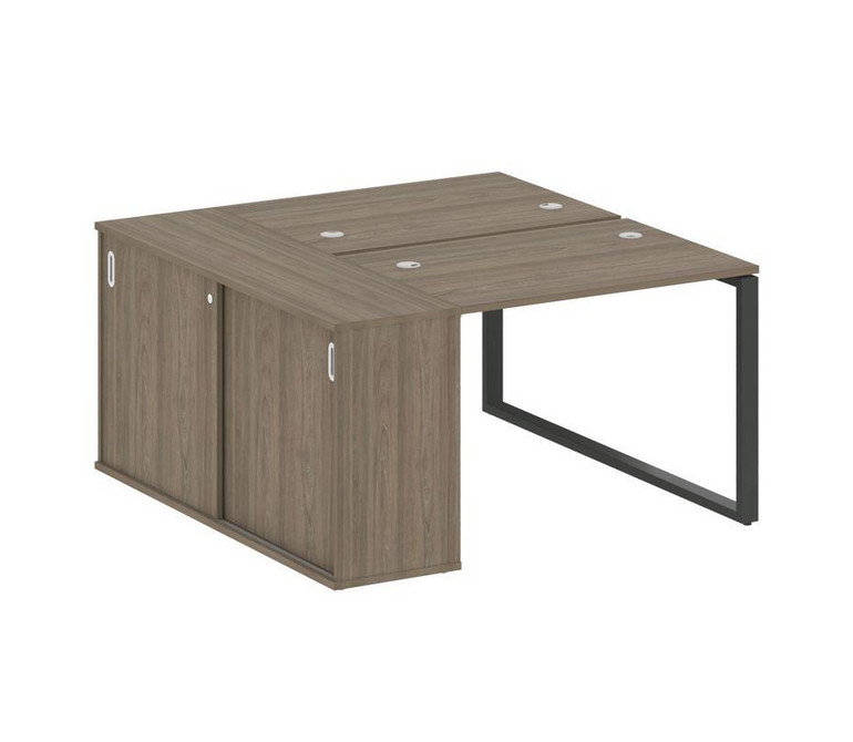 Metal System Рабочая станция с шкафом-купе на О-образном м/к БО.РС-СШК-1.1 Т Вяз Благородный/Металл