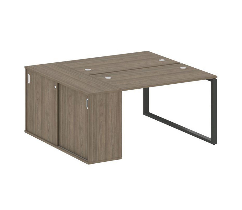 Metal System Рабочая станция с шкафом-купе на О-образном м/к БО.РС-СШК-1.2 Т Вяз Благородный/Металл