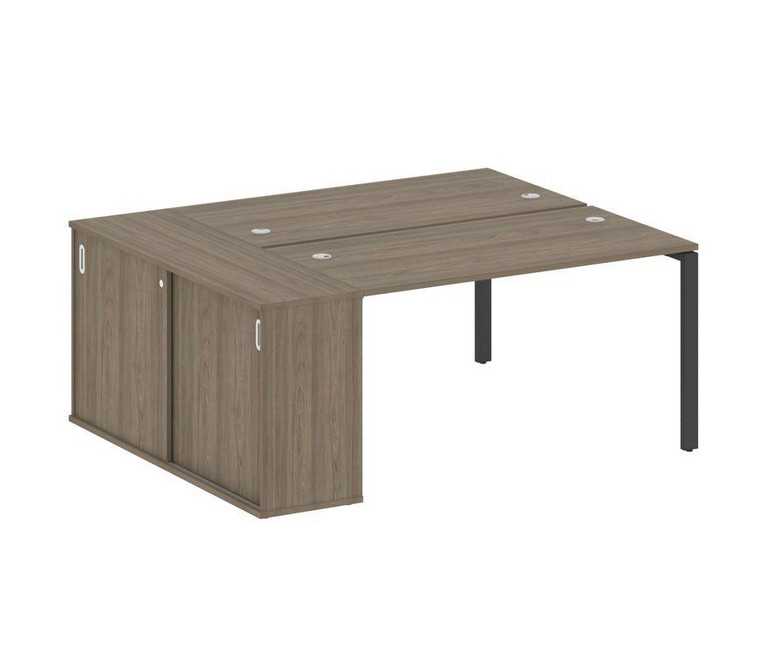 Metal System Рабочая станция с шкафом-купе на П-образном м/к БП.РС-СШК-1.3 Т Вяз Благородный/Металл