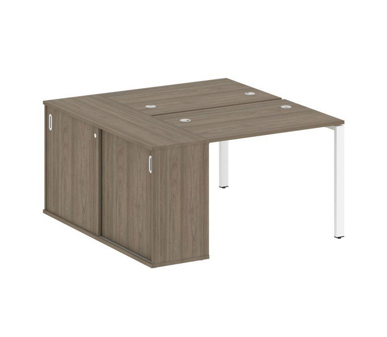 Metal System Рабочая станция с шкафом-купе на П-образном м/к БП.РС-СШК-1.1 Т Вяз Благородный/Металл