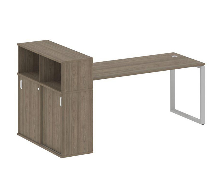 Metal System Стол письменный с шкафом-купе на О-образном м/к БО.РС-СШК-3.5 Т Вяз Благородный/Металл