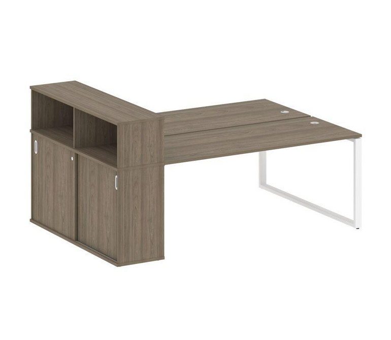 Metal System Рабочая станция с шкафом-купе на О-образном м/к БО.РС-СШК-2.5 Т Вяз Благородный/Металл