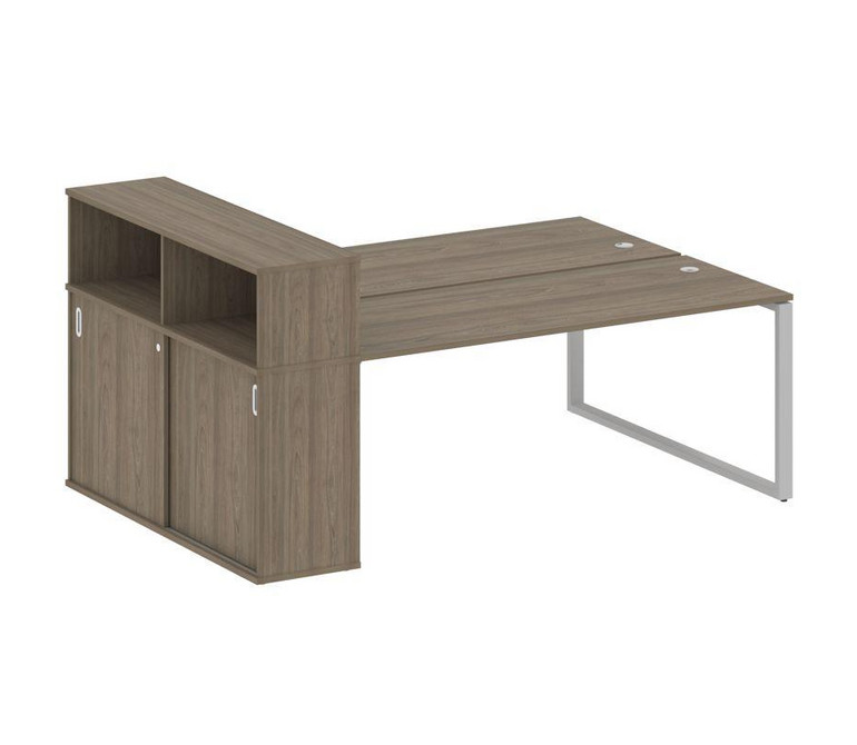 Metal System Рабочая станция с шкафом-купе на О-образном м/к БО.РС-СШК-2.5 Т Вяз Благородный/Металл
