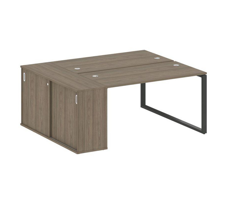 Metal System Рабочая станция с шкафом-купе на О-образном м/к БО.РС-СШК-1.3 Т Вяз Благородный/Металл