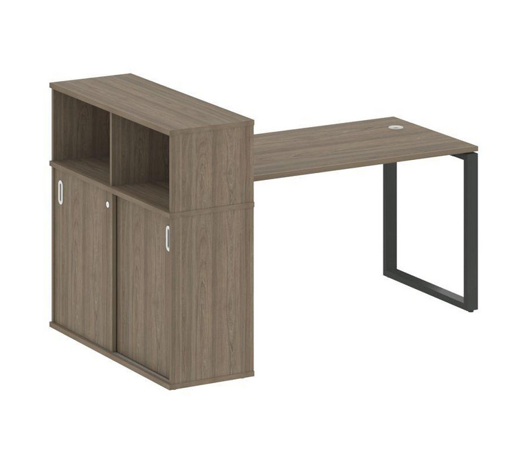 Metal System Стол письменный с шкафом-купе на О-образном м/к БО.РС-СШК-3.3 Т Вяз Благородный/Металл