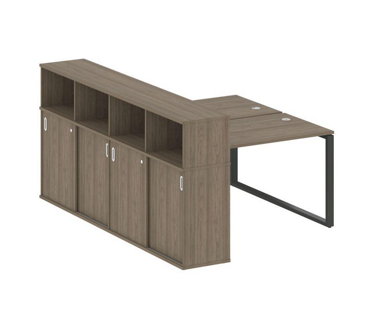 Metal System Рабочая станция с шкафом-купе на О-образном м/к БО.РС-СШК-4.2 Т Вяз Благородный/Металл
