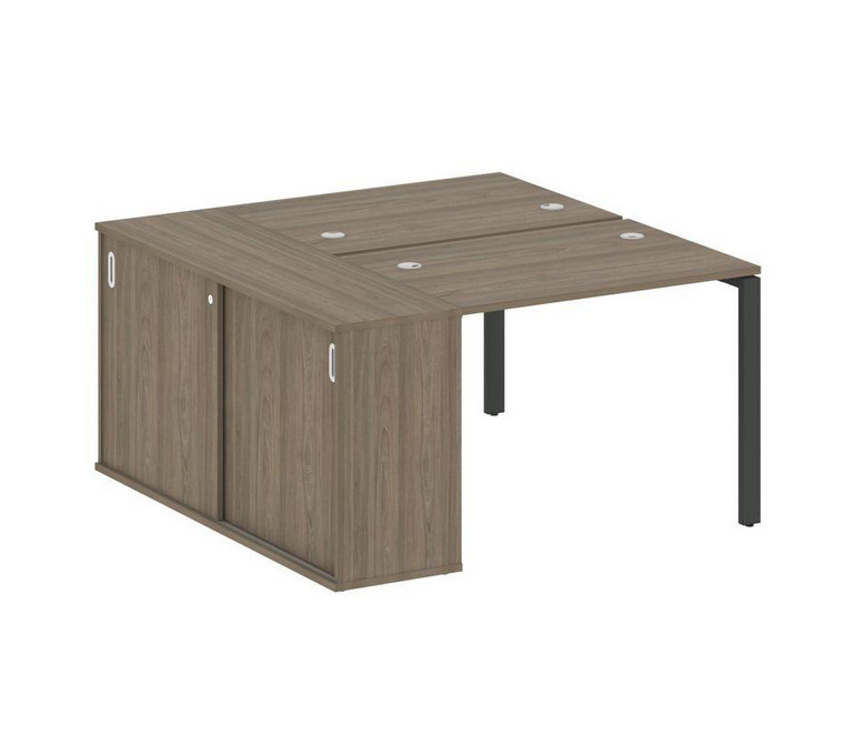 Metal System Рабочая станция с шкафом-купе на П-образном м/к БП.РС-СШК-1.1 Т Вяз Благородный/Металл