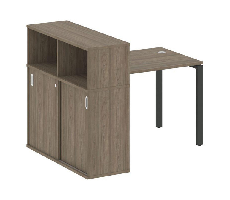 Metal System Стол письменный с шкафом-купе на П-образном м/к БП.РС-СШК-3.1 Т Вяз Благородный/Металл