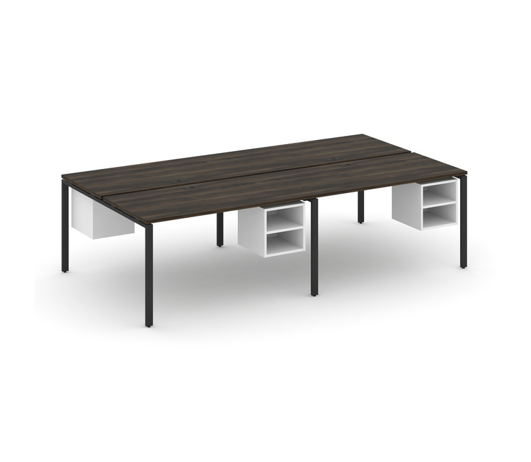 Concept Рабочая станция двухсторонняя с подвесными тумбами на 4 места CN.DRS-127 Дуб Мали/Белый Брил