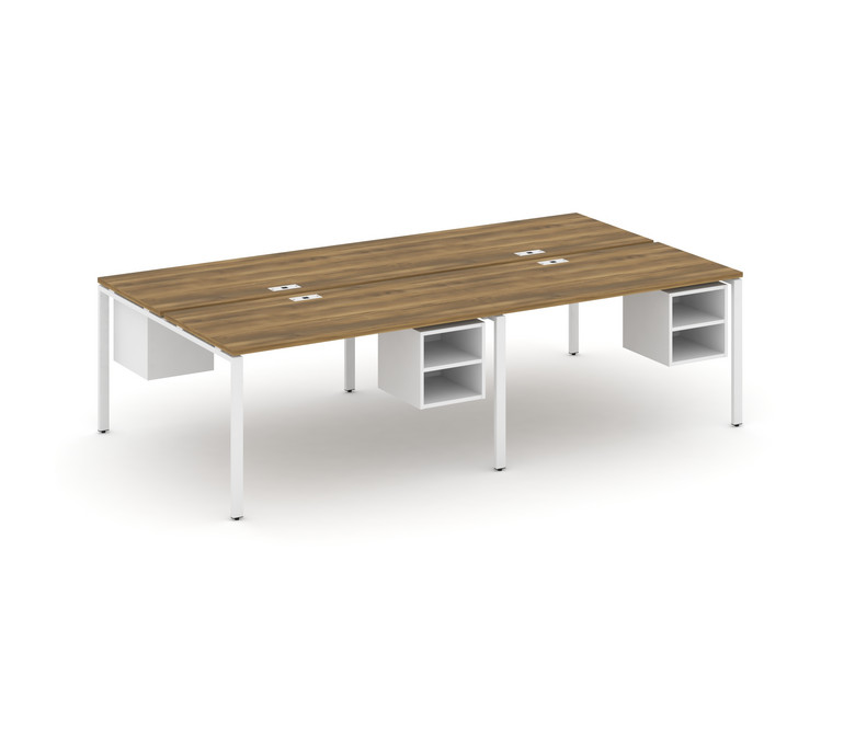 Concept Рабочая станция двухсторонняя с подвесными тумбами на 4 места CN.DRS-127 Сандал Янтарный/Бел