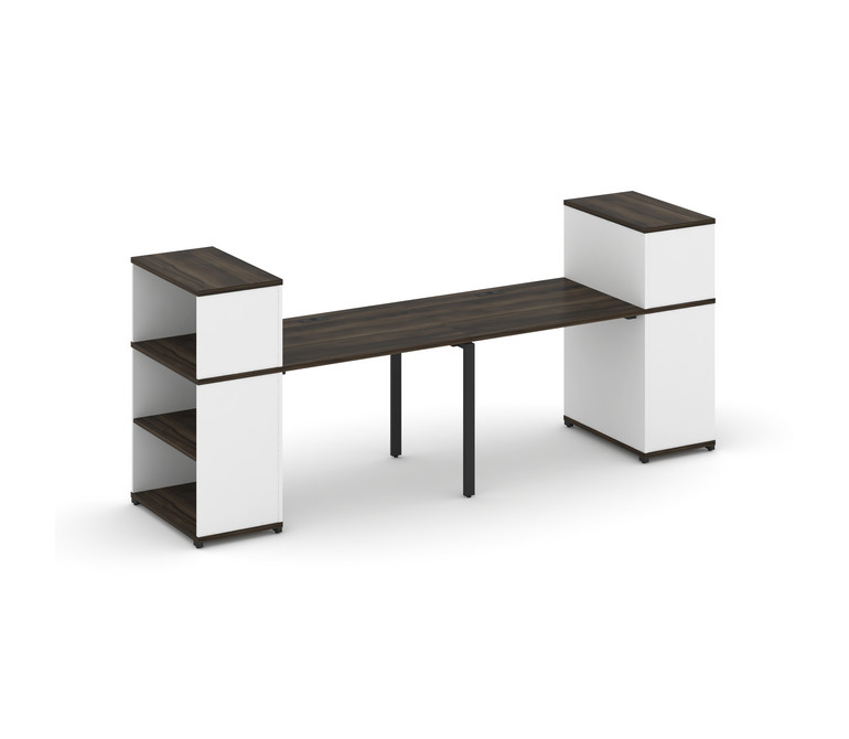 Concept Рабочая станция с опорными стеллажами с надставкой низ. CN.ORS-209 Дуб Мали/Белый Бриллиант/