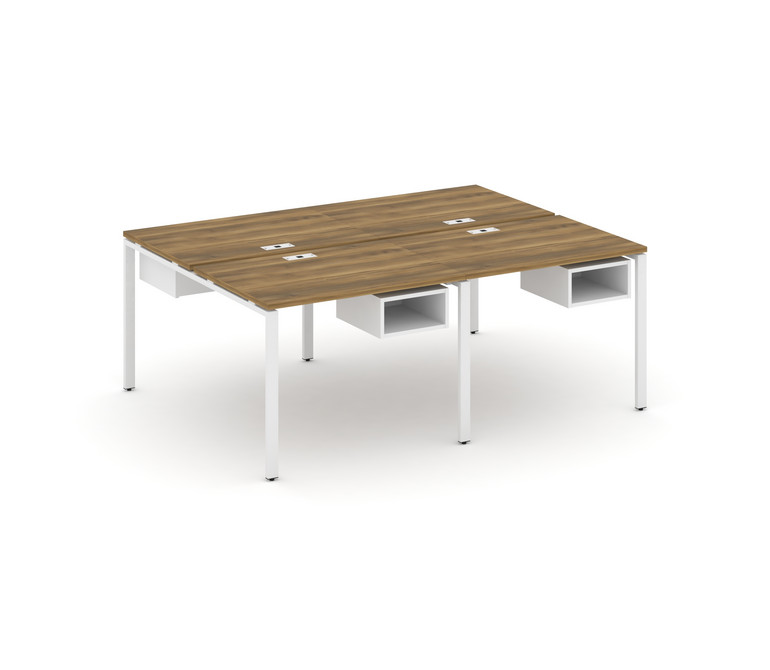 Concept Рабочая станция двухсторонняя с подвесными тумбами на 4 места CN.DRS-121 Сандал Янтарный/Бел