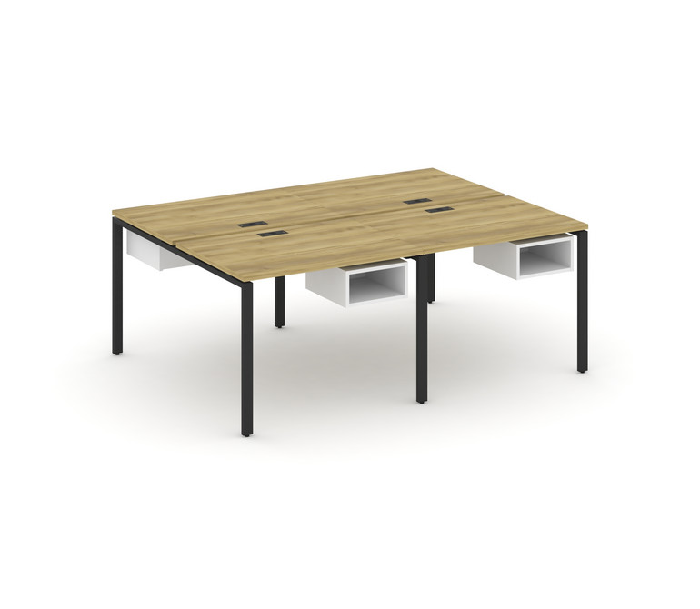 Concept Рабочая станция двухсторонняя с подвесными тумбами на 4 места CN.DRS-121 Дуб Винченцо/Белый