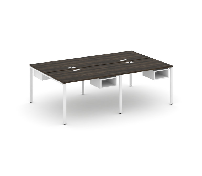 Concept Рабочая станция двухсторонняя с подвесными тумбами на 4 места CN.DRS-122 Дуб Мали/Белый Брил