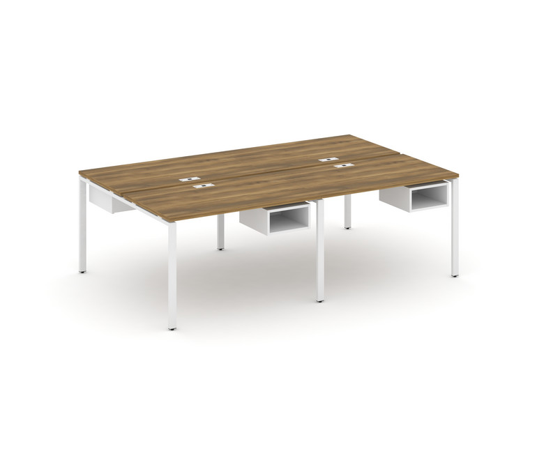 Concept Рабочая станция двухсторонняя с подвесными тумбами на 4 места CN.DRS-122 Сандал Янтарный/Бел