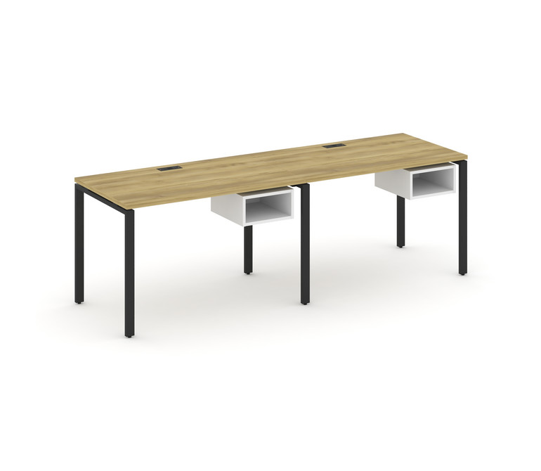 Concept Рабочая станция односторонняя с подвес. тумбами 2 места CN.ORS-102 Дуб Винченцо/Белый Брилли