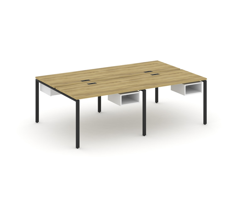 Concept Рабочая станция двухсторонняя с подвесными тумбами на 4 места CN.DRS-122 Дуб Винченцо/Белый