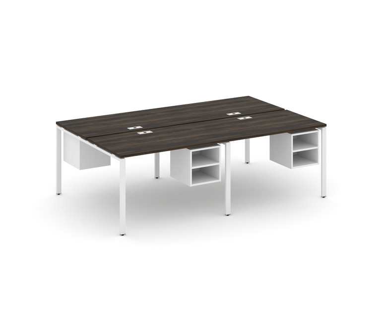 Concept Рабочая станция двухсторонняя с подвесными тумбами на 4 места CN.DRS-126 Дуб Мали/Белый Брил