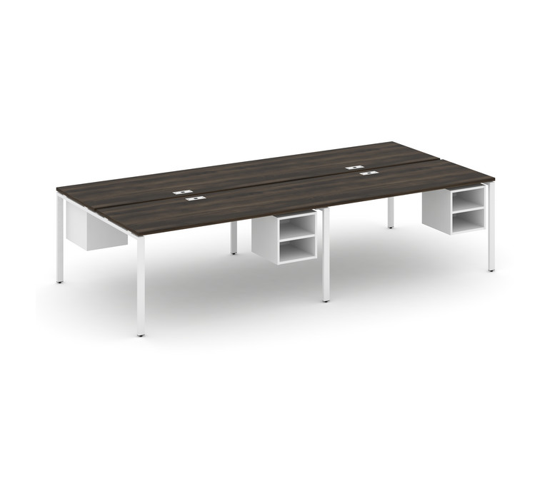 Concept Рабочая станция двухсторонняя с подвесными тумбами на 4 места CN.DRS-128 Дуб Мали/Белый Брил