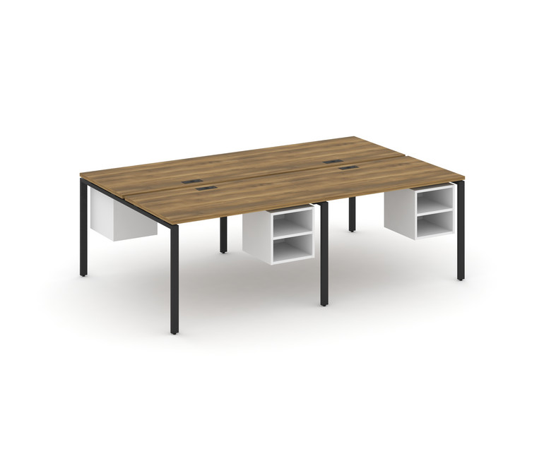 Concept Рабочая станция двухсторонняя с подвесными тумбами на 4 места CN.DRS-126 Сандал Янтарный/Бел