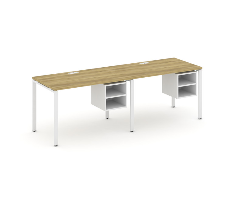 Concept Рабочая станция односторонняя с подвес. тумбами 2 места CN.ORS-106 Дуб Винченцо/Белый Брилли