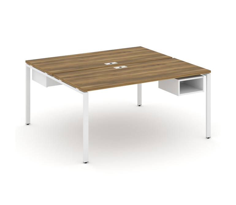 Concept Рабочая станция 2 сторонняя с подвесными тумбами на 2 места CN.DRS-104 Сандал Янтарный/Белый