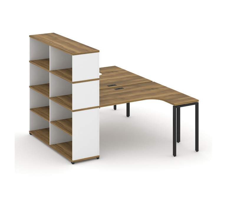 Concept Рабочая станция с опорным стеллажом с надставкой выс. CN.DSA-207 Сандал Янтарный/Белый Брилл