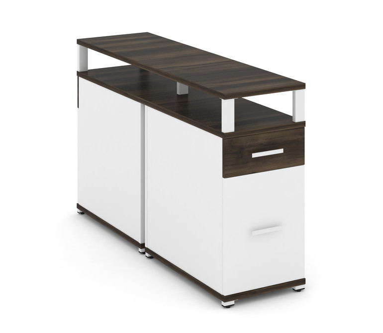 Concept Тумба двухсторонняя опорная/приставная 1 ящ.+1 распаш. фасад с надставкой. CN.DTGO-006 W Дуб