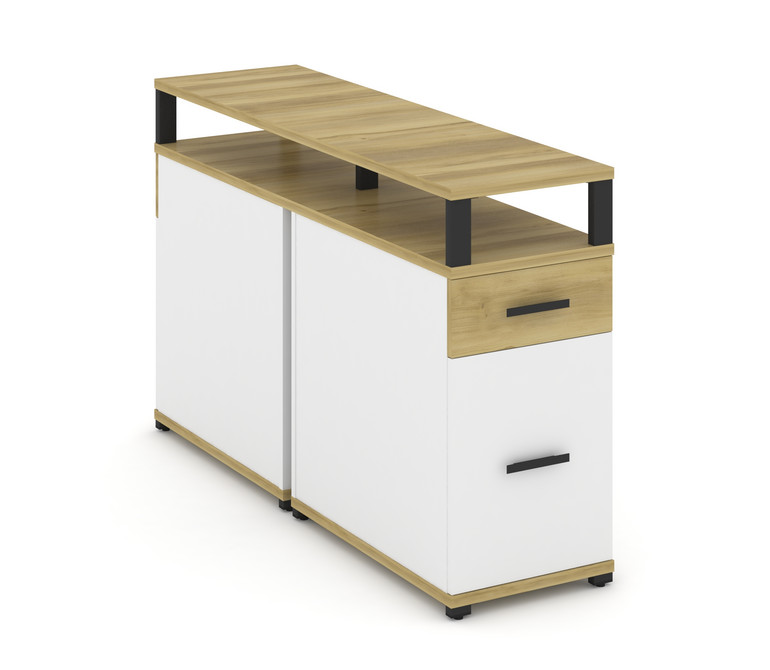Concept Тумба двухсторонняя опорная/приставная 1 ящ.+1 распаш. фасад с надставкой. CN.DTGO-006 B Дуб