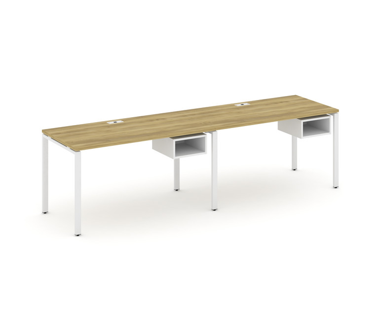 Concept Рабочая станция односторонняя с подвес. тумбами 2 места CN.ORS-103 Дуб Винченцо/Белый Брилли
