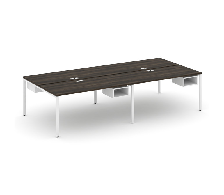 Concept Рабочая станция двухсторонняя с подвесными тумбами на 4 места CN.DRS-124 Дуб Мали/Белый Брил