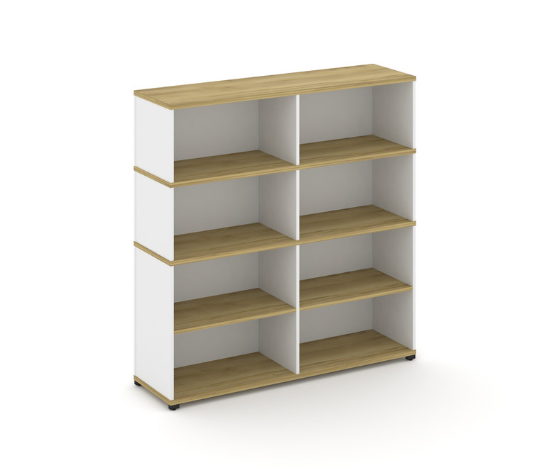 Concept Стеллаж опорный/приставной с надставкой выс. CN.SOPO-008 Дуб Винченцо/Белый Бриллиант/Металл