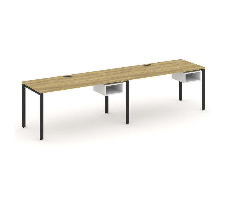 Concept Рабочая станция односторонняя с подвес. тумбами 2 места CN.ORS-104 Дуб Винченцо/Белый Брилли