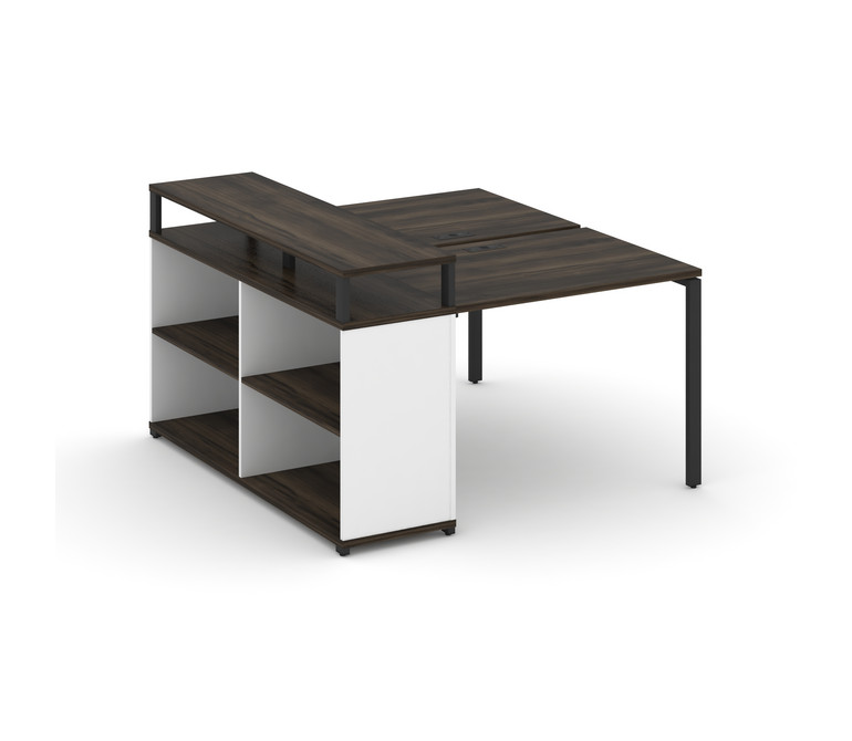 Concept Рабочая станция с опорным стеллажом с верх. горизонтом  CN.DRS-205 Дуб Мали/Белый Бриллиант/