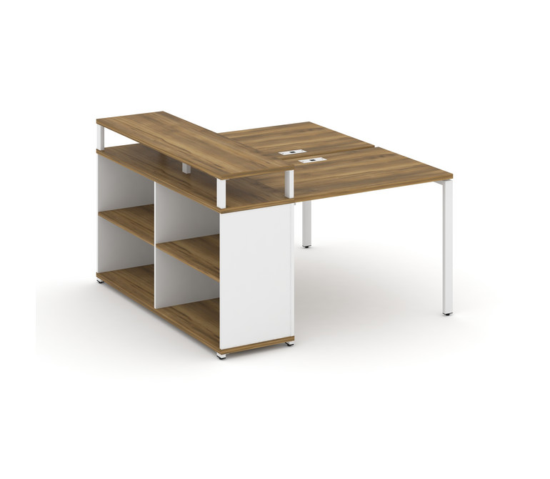 Concept Рабочая станция с опорным стеллажом с верх. горизонтом  CN.DRS-205 Сандал Янтарный/Белый Бри