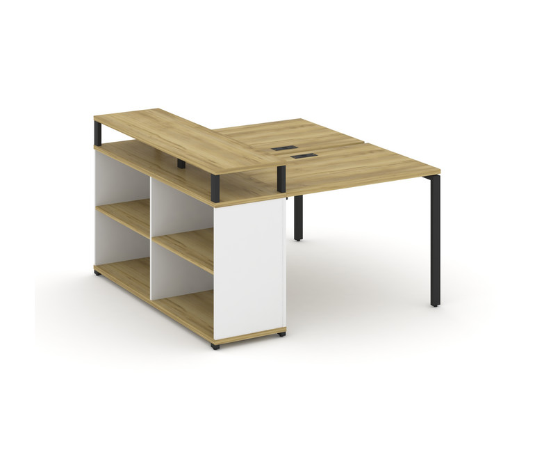 Concept Рабочая станция с опорным стеллажом с верх. горизонтом  CN.DRS-205 Дуб Винченцо/Белый Брилли