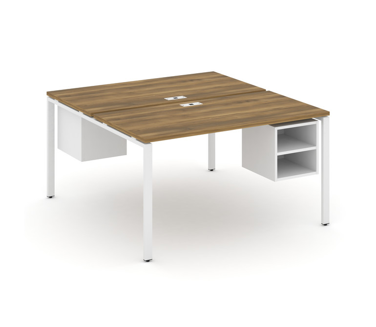 Concept Рабочая станция 2 сторонняя с подвесными тумбами на 2 места CN.DRS-107 Сандал Янтарный/Белый