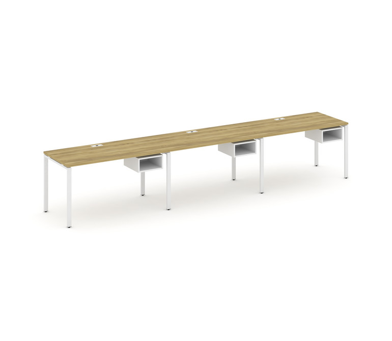 Concept Рабочая станция односторонняя с подвес. тумбами 3 места CN.ORS-123 Дуб Винченцо/Белый Брилли