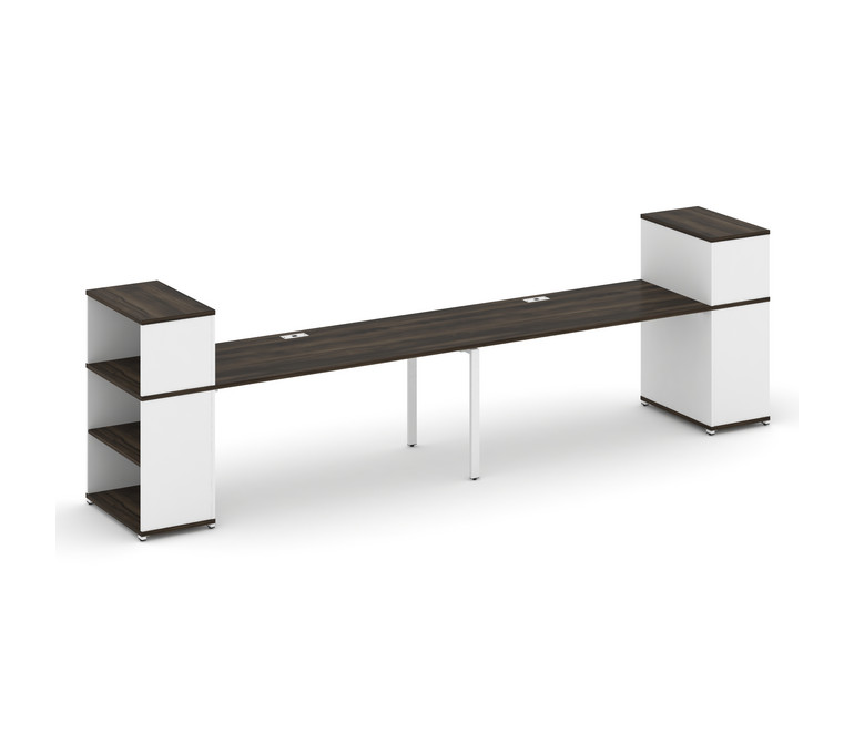 Concept Рабочая станция с опорными стеллажами с надставкой низ. CN.ORS-212 Дуб Мали/Белый Бриллиант/