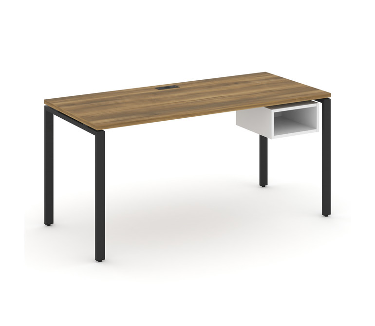 Concept Стол рабочий с подвесной тумбой с 1 открытой нишей CN.SP-104 Сандал Янтарный/Белый Бриллиант