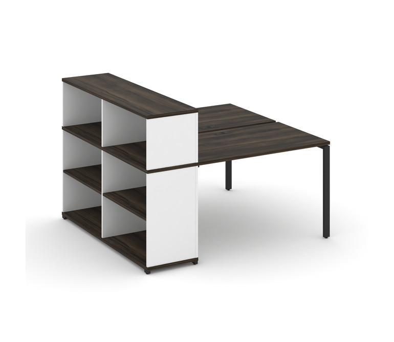 Concept Рабочая станция с опорным стеллажом с надставкой низ. CN.DRS-210 Дуб Мали/Белый Бриллиант/Ме