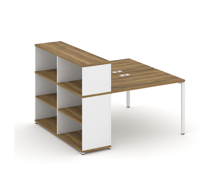 Concept Рабочая станция с опорным стеллажом с надставкой низ. CN.DRS-210 Сандал Янтарный/Белый Брилл