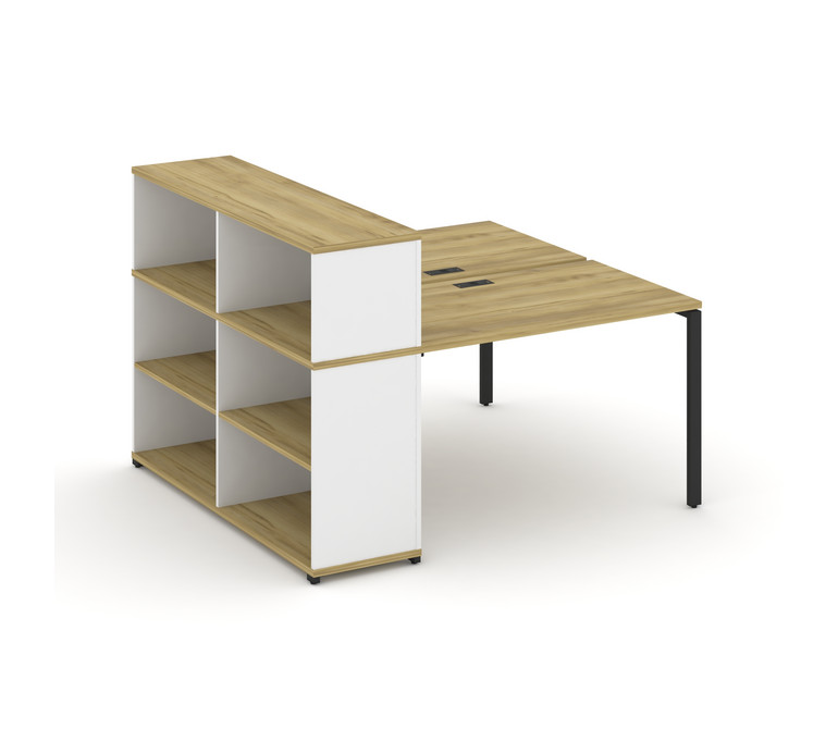 Concept Рабочая станция с опорным стеллажом с надставкой низ. CN.DRS-210 Дуб Винченцо/Белый Бриллиан