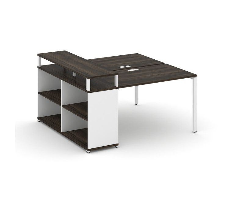 Concept Рабочая станция с опорным стеллажом с верх. горизонтом  CN.DRS-206 Дуб Мали/Белый Бриллиант/