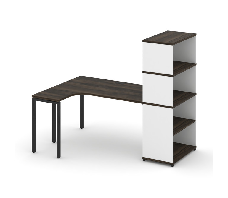 Concept Стол эргономичный с опорным стеллажом с надставкой выс. CN.SA-207(L) Дуб Мали/Белый Бриллиан