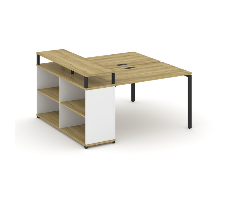 Concept Рабочая станция с опорным стеллажом с верх. горизонтом  CN.DRS-206 Дуб Винченцо/Белый Брилли
