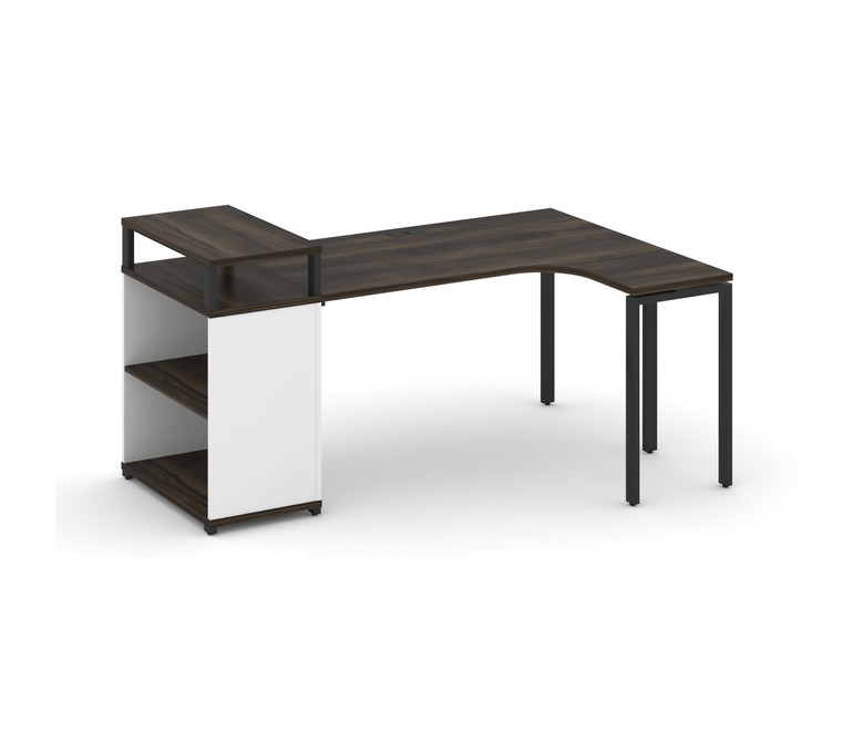 Concept Стол эргономичный с опорным стеллажом с верх. горизонтом CN.SA-203(R) Дуб Мали/Белый Бриллиа