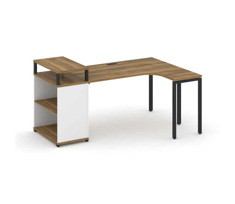 Concept Стол эргономичный с опорным стеллажом с верх. горизонтом CN.SA-203(R) Сандал Янтарный/Белый