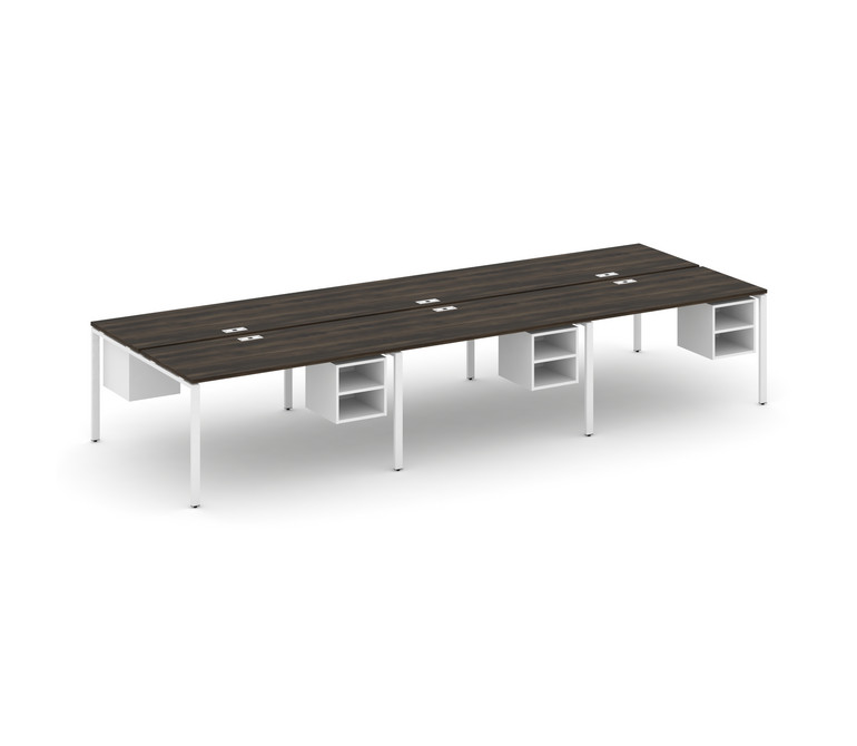 Concept Рабочая станция двухсторонняя с подвес. тумбами на 6 мест CN.DRS-147 Дуб Мали/Белый Бриллиан